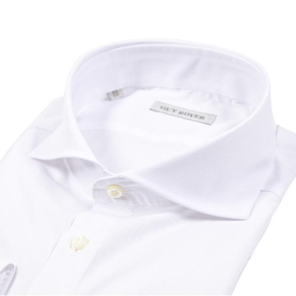 GUY ROVER ギローバー / コットン100% ホリゾンタルカラー ドレスシャツ ホワイト /...