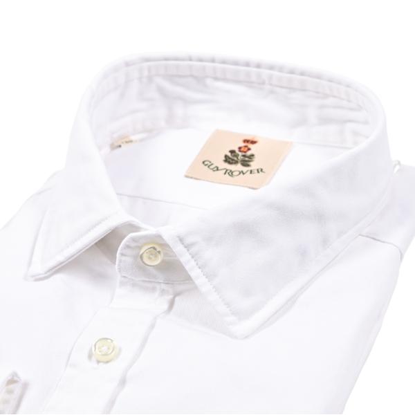 GUY ROVER ギローバー / コットン100% レギュラーカラードレスシャツ ホワイト / セ...