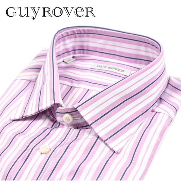 GUY ROVER ギローバー / ドレスシャツ ワイシャツ レギュラーカラー 長袖 コットン100...