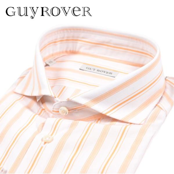 GUY ROVER ギローバー / ドレスシャツ ワイシャツ ホリゾンタルカラー 長袖 コットン10...