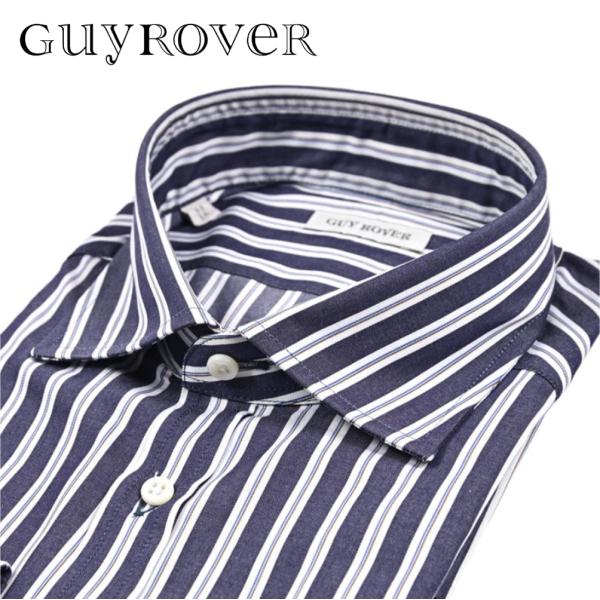 GUY ROVER ギローバー / ドレスシャツ ワイシャツ ワイドカラー 長袖 コットン100% ...