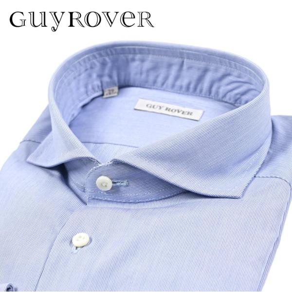 GUY ROVER ギローバー / ドレスシャツ ワイシャツ ホリゾンタルカラー 長袖 コットン10...