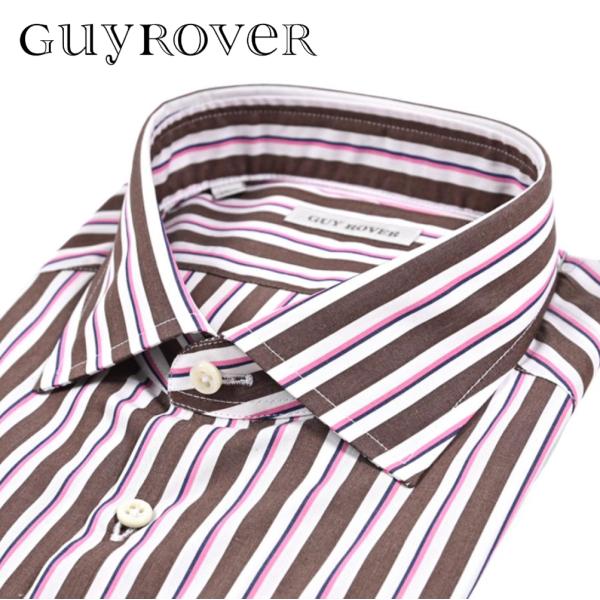 GUY ROVER ギローバー / ドレスシャツ ワイドカラー 長袖 コットン100% ストライプ ...