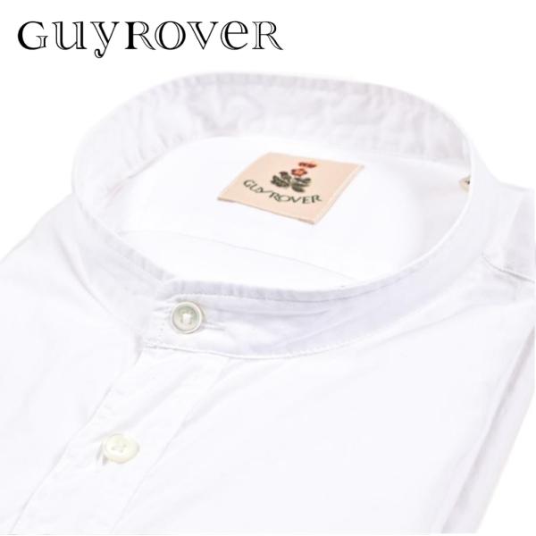 GUY ROVER ギローバー / カジュアルシャツ ハーフボタンシャツ バンドカラー 長袖 コット...
