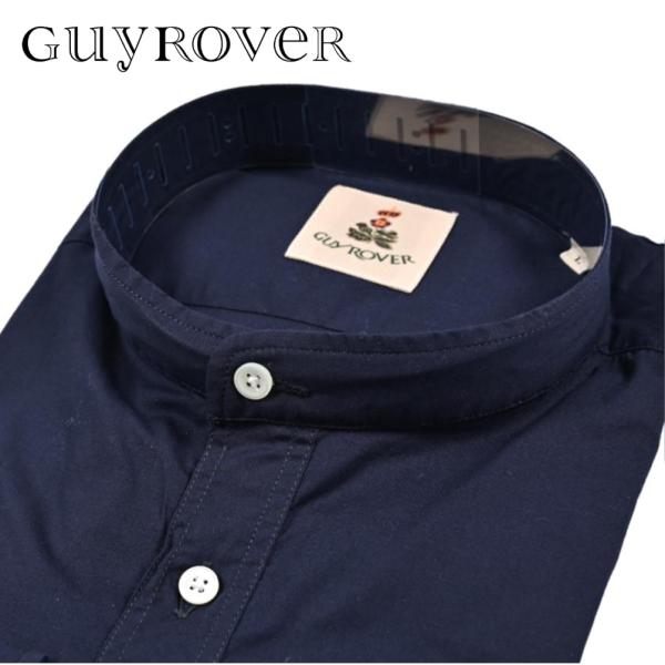 GUY ROVER ギローバー / カジュアルシャツ ハーフボタンシャツ バンドカラー 長袖 コット...