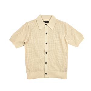 AMIRI アミリ / ナイロン100% 半袖ニットシャツ ベージュ