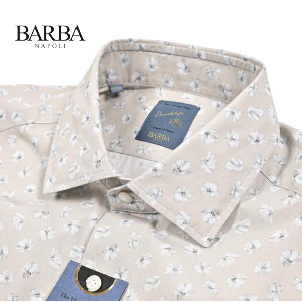 BARBA バルバ / DANDYLIFE ドレスシャツ カジュアルシャツ ワイドカラー 長袖 コッ...