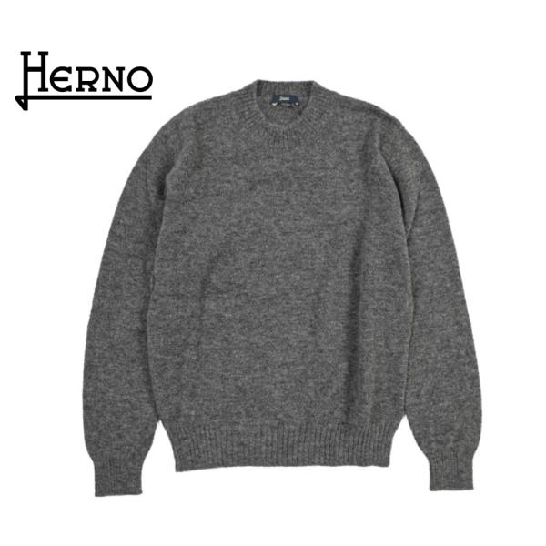 HERNO ヘルノ / アルパカ混 ニットセーター クルーネック ミドルゲージ 長袖 SLIM FI...
