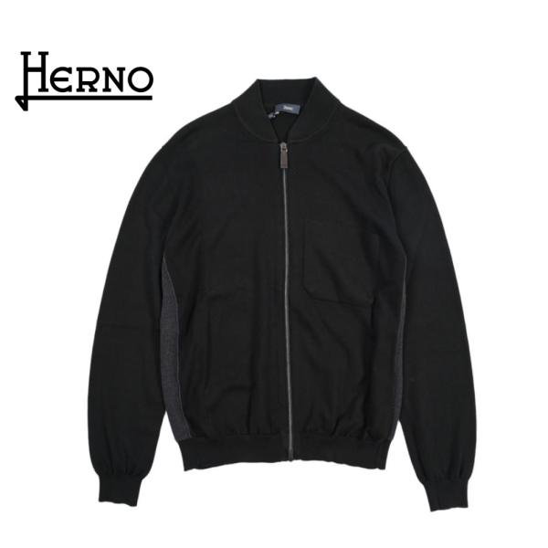 HERNO ヘルノ / ニットボンバージャケット ジップアップ ニットセーター 長袖 コットン100...