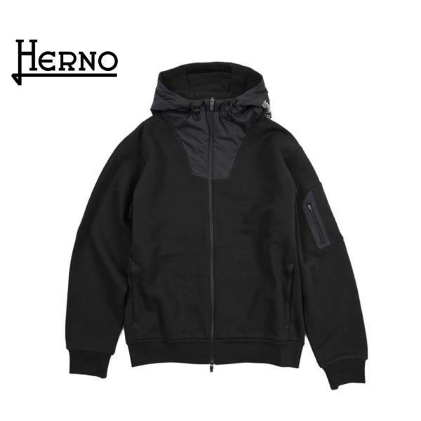 HERNO ヘルノ / Laminar フーディー スウェットシャツ ジップアップブルゾン 異素材コ...