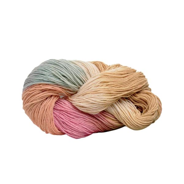 レインボーカラー毛糸草木染（パステル色）100g