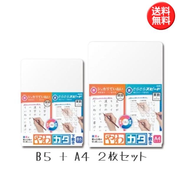 ソニック やわカタ下敷き 2枚セット （B5サイズ ＋ A4サイズ）  透明(すりガラス状) SK-...