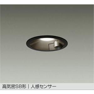 人感センサー付ダウンライト DDL-4497AB 黒塗装 LED温白色 連動ON/OFF 屋内・屋外兼用 白熱灯60W相当  照明 おしゃれ かわいい 屋内 大光電機 DAIKO  埋込穴φ100mm 埋込深80mm           