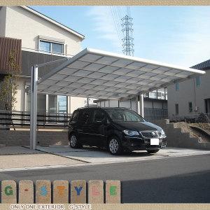 名古屋市 カーポート 施工事例 三協立山アルミ 4ｇワイド フォーグ カーポート2台用 熱線遮断ポリカーボネート 木目調パネル追加 奥行5003 間口5 Sekoujirei Diy 建材市場 Style Japan Group 通販 Yahoo ショッピング