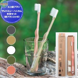 本体セット （替ブラシ2ヶ付）  エコ歯ブラシ  地球ながもち屋 株式会社E-es-E   サレドミュー ハニカム  5カラー  六角形 ハニカム 超極細毛 歯科 オーラルケア  口腔ケア ブラシ交換 もったいない サステナブル  エコ 交換式 ゴミ削減 SDGs      