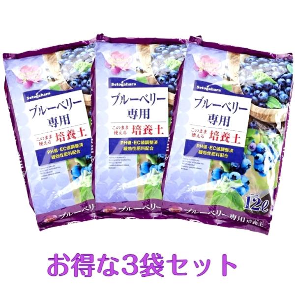 ブルーベリー専用培養土　12L×３袋　お得な３袋セット