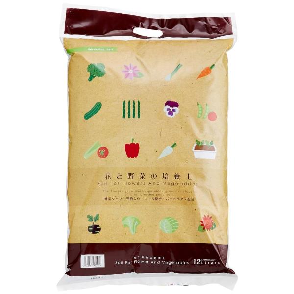 花と野菜の土　取っ手付　花と野菜の培養土　12L