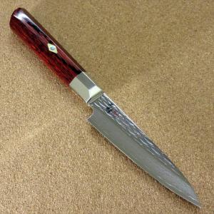 包丁 ペティナイフ 14cm (140mm) 関の刃物 ダマスカス 鎚目 V金10号