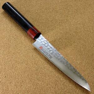 包丁 ペティナイフ 15cm (150mm) 関の刃物 伊勢屋 ダマスカス 33層 V金10号 両刃 鎚目 果物包丁 日本製