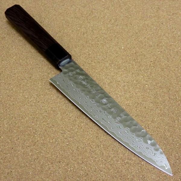 包丁 牛刀 18cm (180mm) 富士觀 関の刃物 ダマスカス 45層 鎚目鍛造 10A ステン...