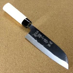 包丁 三徳包丁 16cm (160mm) 関の刃物 黒打 青紙2号 軟鉄 炭素鋼
