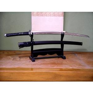 日本刀（美術鑑賞用模造刀）大刀・小刀2本セット 黒石目 新デザイン