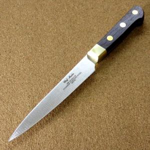 関の刃物 ペティナイフ 12cm (120mm) 6Aステンレス 真鍮口金付き ローズウッド 果物包丁 野菜 皮むき 小型両刃ナイフ 日本製 在庫処分品
