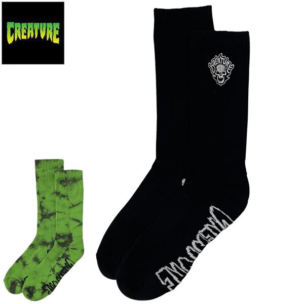 クリーチャー CREATURE ソックス BONEHEAD FLAME CREW SOCKS ブラッ...