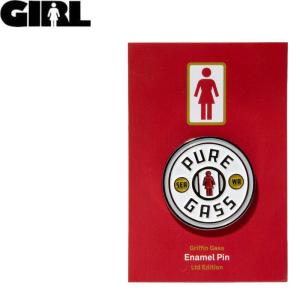 GIRL ガールスケートボード ピンバッチ PURE GASS ENAMEL PIN 3cm NO14｜sk8-sunabe