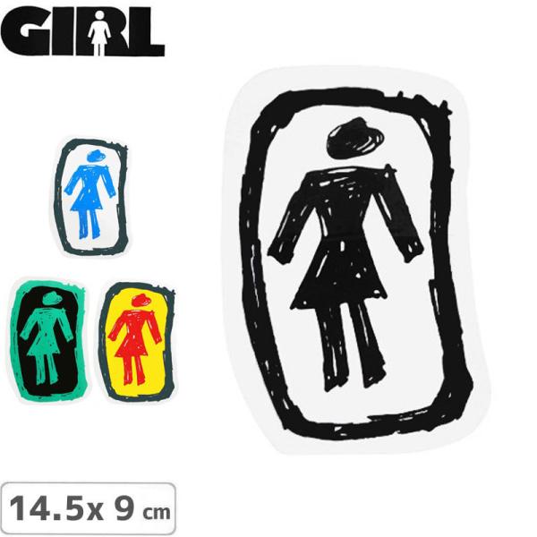 GIRL ガールスケボー スケートボード STICKER LOGO STICKER 4色 14.5c...