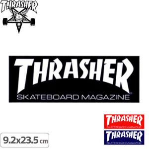 スケボー スケートボード スラッシャー THRASHER ステッカー US規格 SKATEMAGAZINE LOGO SKATEMAG LOGO 3色 9.2cm x 23.5cm NO01｜sk8-sunabe