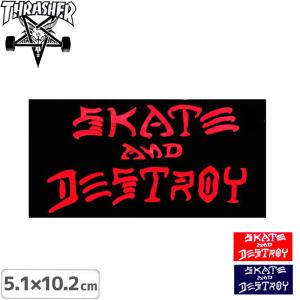 スケボー スケートボード スラッシャー THRASHER ステッカー US規格 SKATE AND DESTROY 3色 5.1cm×10.2cm NO57｜sk8-sunabe