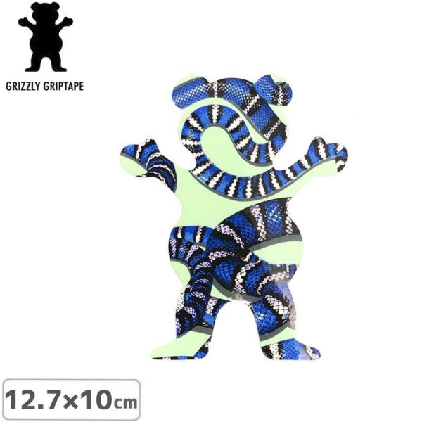 グリズリー GRIZZLY ステッカー BEAR STICKER グリーン×ブルー 12.7cm×1...