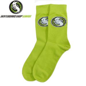 SKATEBOARD SHOP SUNABE スナベオリジナル ソックス SKATEBOARD CIRCLE LOGO SOCKS グリーン NO4｜sk8-sunabe