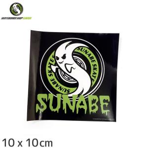 SKATEBOARD SHOP SUNABE スナベオリジナル スケボー ステッカー SUNABEE LOGO STICKER 10 x 10cm ブラック NO8｜sk8-sunabe