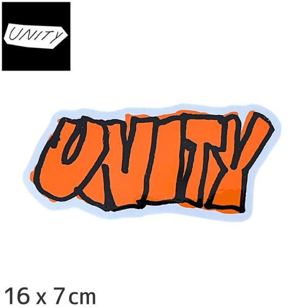 UNITY スケボー ステッカー LETTERS STICKER MD オレンジ/ブラック 16 x...