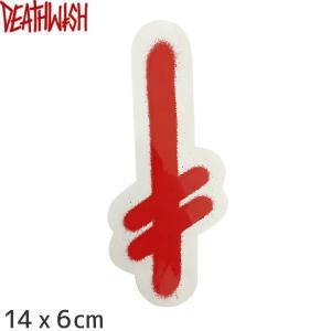 デスウィッシュ DEATHWISH ステッカー GANG LOGO STICKERレッド/ホワイト/14cm x 6cm NO156｜sk8-sunabe