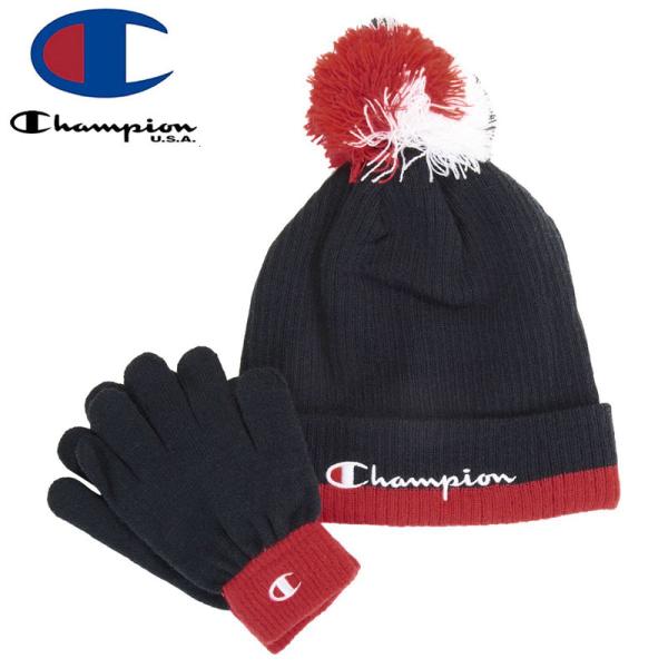 CHAMPION チャンピオン キッズ ニットキャップ BEANIE AND GLOVE SET ネ...