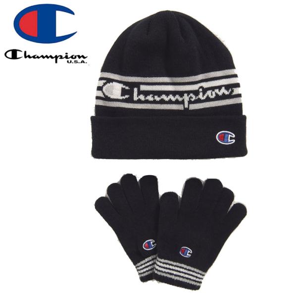 CHAMPION チャンピオン キッズ ニットキャップ LOGO STRIP HAT BEANIE ...