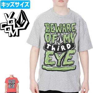 スケボー スケートボード ボルコム Tシャツ キッズ VOLCOM THIRD EYE TEE YOUTH ボーイズサイズ レッド ヘザー グレー NO62