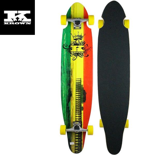 KROWN SKATEBOARDS クラウン ロングボード スケボー KICK TAIL RASTA...