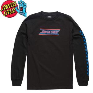 サンタクルズ SANTA CRUZ スケボー スケートボード ロンT CHECK STRIP HUE L/S TEE ブラック NO10｜sk8-sunabe