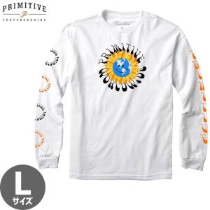 PRIMITIVE プリミティブ スケボー ロング Tシャツ Lサイズ EARTHY L/S TEE ホワイト NO29｜sk8-sunabe