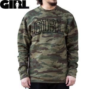 GIRL ガール スケボー スケートボード スウェット CAMO ARCH CREW SWEATSHIRT 迷彩 トレーナー NO65｜sk8-sunabe