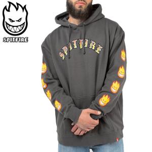 スピットファイアー SPITFIRE スケボー パーカー OLD E BIGHEAD FILLL SLEEVE PULLOVER HOODIE チャコール NO39｜sk8-sunabe