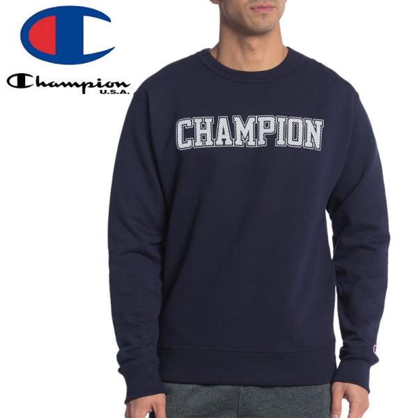 CHAMPION スウェット CADET D-RING CREW MESH-EFFECT LOGO ...