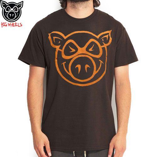 ピッグ PIG WHEELS スケボー スケートボード Tシャツ BASIC ロゴ TEE ブラウン...