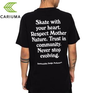 CARIUMA カリウマ スケートボード Tシャツ SKATE WITH YOUR HEART T-SHIRT ブラック NO9｜sk8-sunabe