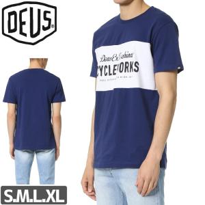 スケボー スケートボード デウス Tシャツ メンズ DEUS EX MACHINA CYCLE TOUR TEE ネイビー NO1｜sk8-sunabe