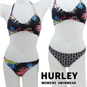 HURLEY/ハーレー ビキニ 水着 HANA ADJUSTABLE BIKINI TOP RVSB MODERATE BOTTOM SET BLACK リバーシブル ハーレー 女性用 BIKINI [返品、交換キャンセル不可]｜skatedepot